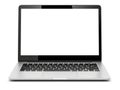 Laptop Computer with Blank White Screen Isolated, Mockup for Design Royalty Free Stock Photo