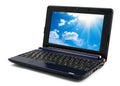 Laptop computer with blue cloudy sky wallpaper Royalty Free Stock Photo