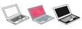 Laptop computer cartoon set icon black glyph vector Royalty Free Stock Photo