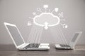 Laptop Computer. Cloud Computing Concept Royalty Free Stock Photo