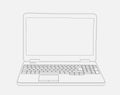Laptop Computer 3D Drawing on white background Royalty Free Stock Photo