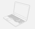 Laptop Computer 3D Drawing on white background Royalty Free Stock Photo