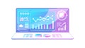 Laptop Computer Data Analytics Dashboard, vector design Generative AI Royalty Free Stock Photo