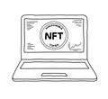 Laptop computer displaying NFT non-fungible token