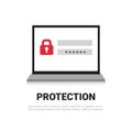 Laptop Computer Enter Password Data Protection And Security