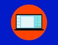 Laptop, computer flat icon on blue background Royalty Free Stock Photo
