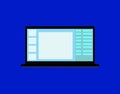 Laptop, computer flat icon on blue background Royalty Free Stock Photo