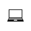 Laptop computer flat icon for websites isolated on white background Royalty Free Stock Photo
