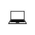 Laptop computer flat icon for websites isolated on white background Royalty Free Stock Photo