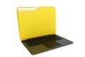Laptop computer with folder as screen Royalty Free Stock Photo