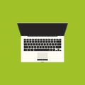 Laptop computer icon, flat design style. Notebook computer vector illustration Royalty Free Stock Photo