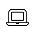 Laptop computer icon, line art style vector illustration design Royalty Free Stock Photo