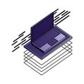 laptop computer isometric device digital technology Royalty Free Stock Photo