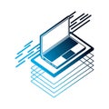 laptop computer isometric device digital technology Royalty Free Stock Photo
