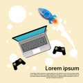 Laptop Computer With Joystick Video Game Play Console