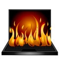 Laptop Computer Keyboard Fire Royalty Free Stock Photo
