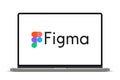 Laptop computer with logo of Figma platform Royalty Free Stock Photo