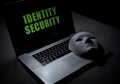 Laptop computer with mask to hide identity