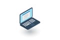 Laptop computer, notebook isometric flat icon. 3d vector Royalty Free Stock Photo