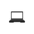 Laptop Computer, Notebook or Netbook. Flat Vector Icon illustration. Simple black symbol on white background. Laptop Computer,