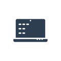 laptop computer, notebook solid flat icon. vector illustration Royalty Free Stock Photo