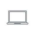 Laptop computer, notebook thin line icon. Linear vector symbol