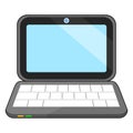 Laptop computer open up blank screen with keyboard Vector illustration