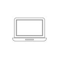 Laptop computer outline icon. Signs and symbols can be used for web, logo, mobile app, UI, UX Royalty Free Stock Photo