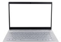 Laptop computer PC with blank screen mock up isolated on white background. Laptop isolated screen with clipping path. PC computer Royalty Free Stock Photo