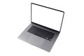 Laptop computer PC with blank screen mock up isolated on white background. Laptop isolated screen with clipping path. PC computer Royalty Free Stock Photo