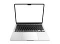 Laptop computer PC with blank screen mock up isolated on white background. Laptop isolated screen with clipping path. PC computer Royalty Free Stock Photo