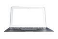 Laptop computer PC with blank screen mock up isolated on white background. Laptop isolated screen. Tablet white screen with copy Royalty Free Stock Photo