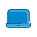 Laptop computer phone storage blue flat icon isolated on white background Royalty Free Stock Photo