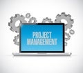 laptop computer project management sign concept Royalty Free Stock Photo
