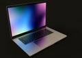 MacBook Pro silver similar laptop computer, front view Royalty Free Stock Photo