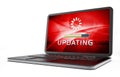 Laptop computer with software update screen. 3D illustration Royalty Free Stock Photo
