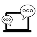 laptop computer speech bubble Royalty Free Stock Photo