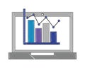 Laptop computer statistics chart business Royalty Free Stock Photo