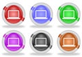 Laptop Computer Web Icon Button Royalty Free Stock Photo