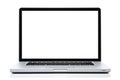Laptop computer white screen on isolated white. Royalty Free Stock Photo