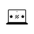 Black solid icon for Laptop, microcomputer and technology Royalty Free Stock Photo