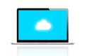 Laptop connect cloud computing Royalty Free Stock Photo