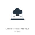 Laptop connected to cloud icon vector. Trendy flat laptop connected to cloud icon from computer collection isolated on white Royalty Free Stock Photo
