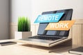 Laptop on contemporary designer workplace