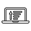 Laptop content filter icon outline vector. Creative input