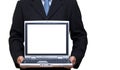 Laptop with copy area on screen Royalty Free Stock Photo