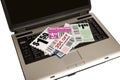 A Laptop With Coupons Represents Online Coupons XX Royalty Free Stock Photo