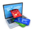 Laptop and credit card