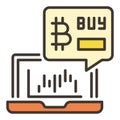 Laptop Crypro Trading vector Bitcoin Cryptocurrency Trading colored icon or design element Royalty Free Stock Photo