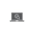 Laptop cursor click vector icon symbol isolated on white background